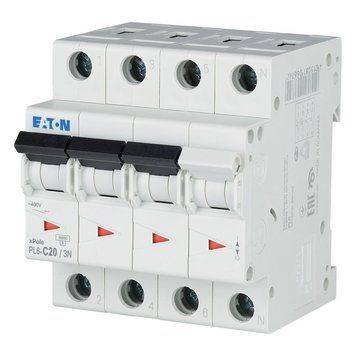 Автоматический выключатель 3п 20A PL6-C20/3N 6kA EATON 106911 фото