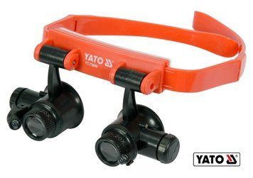 Лупи на голову з підсвіткою YATO: 2 LED, 4 пари з кратністю: х10, х15, х20, х25 [60/240]