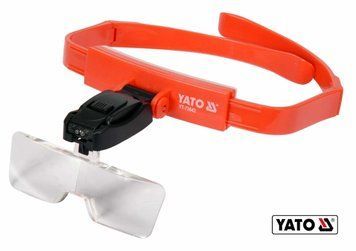 Лінза на голову з підсвіткою YATO: 2 LED, 5 шт. з кратністю: 1х, 1.5х, 2х, 2.5х, 3.5х [40]