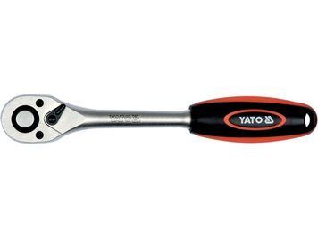 Тріщатка YATO : квадрат 3/8", L= 210 мм, 90Т [6/36]