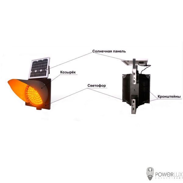 Світлофор сонячний POWERLUX traffic PWL 0101 PW37400 фото