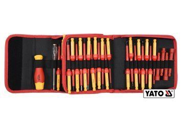 Набір викруток діелектричних ізольованих YATO : до 1000 V, 50 шт. з чохлом [10]
