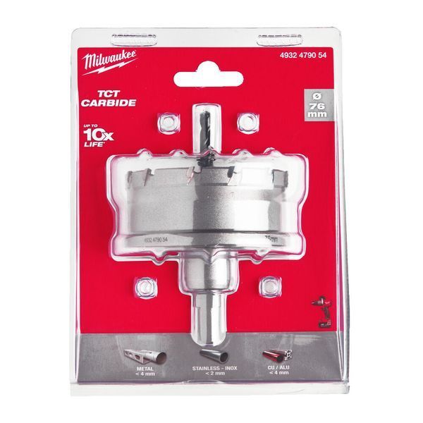 Цельная коронка Holesaw TCT MILWAUKEE для стали/нержавеющей стали, &Oslash;76мм 4932479054 фото