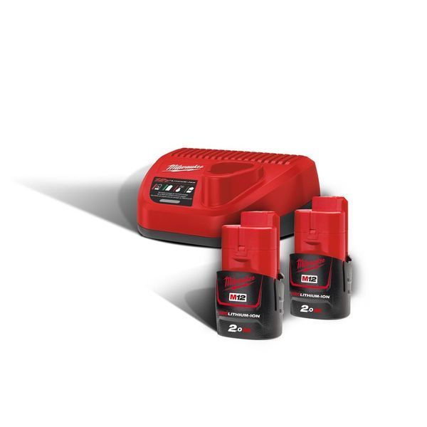 Энергокомплект MILWAUKEE M12 NRG-202 (ЗУ С12+ 2акк.Х2Ач B2) 4933459209 фото