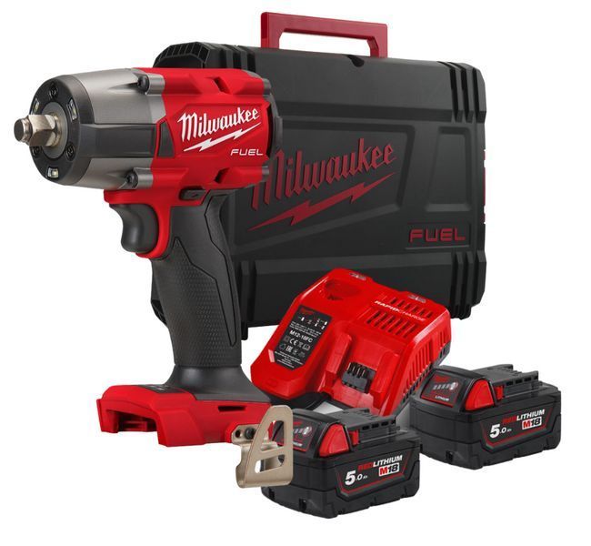 Гайковерт аккумуляторный бесщёточный MILWAUKEE 1/2" (881 Нм) M18 FMTIW2F12-502X,с кольцом 4933478450 фото