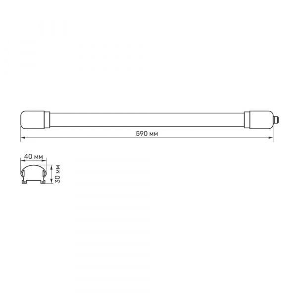 LED світильник IP65 лінійний TITANUM 18W 0.6М 6500K TL-BNW-18066 фото