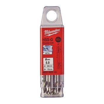 Сверло по металлу HSS-G MILWAUKEE, DIN 1412 C, &Oslash;5,0х62х18мм, двухстороннее, (10шт)