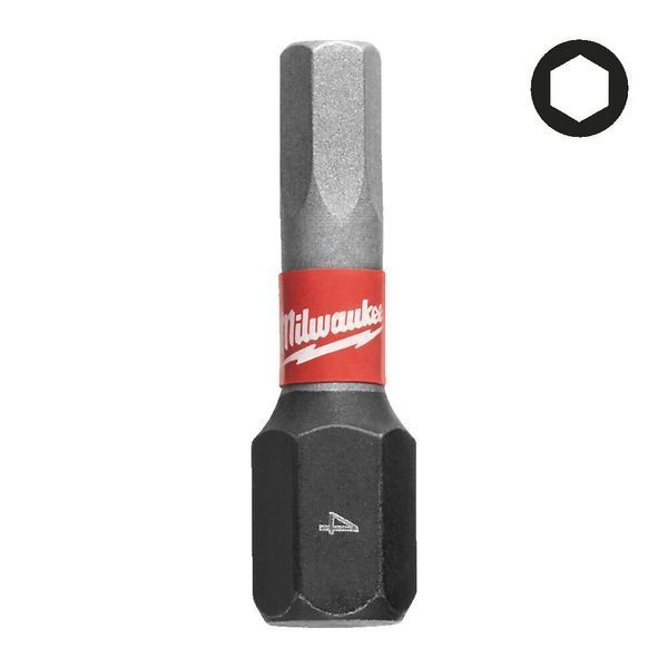Бита SHOCKWAVE MILWAUKEE, Hex4,0, 25мм, (2шт) 4932430895 фото