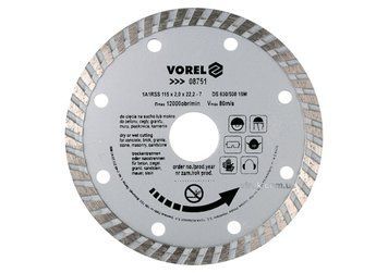 Диск відрізний алмазний VOREL : TURBO &Oslash;= 115 мм [20/200]