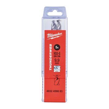 Сверло по металлу THUNDERWEB HSS-G MILWAUKEE, DIN338, &Oslash;9,9х133х87мм, (5шт)