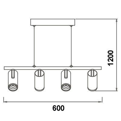 Люстра светодиодная PWL 4x5W 3000K IP20-51163 PW51163 фото