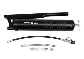Шприц мастильний VOREL, V= 400 см&sup3;, 41-69 MPa з гнучкою і жорсткою трубками [5/10]