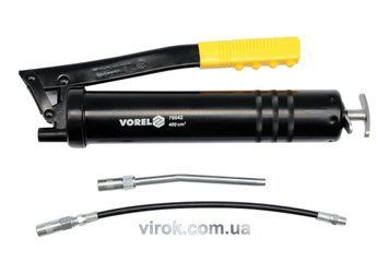 Шприц мастильний VOREL, V= 400 см&sup3;, 41-69 MPa з гнучкою і жорсткою трубками [5/10]