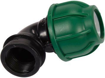 Коліно 90&deg; до водяних пластикових труб з внутр. різьбою 25 мм- G3/4" FLO поліпропіл, для тиску 1 MPa