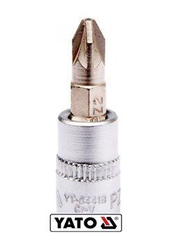Головка торцева YATO квадрату 1/4 "Pozidriv" PZ2, L= 37 мм [150/600]