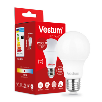 Светодиодная лампа Vestum A60 12W 4100K 220V E27 1-VS-1103 1-VS-1103 фото