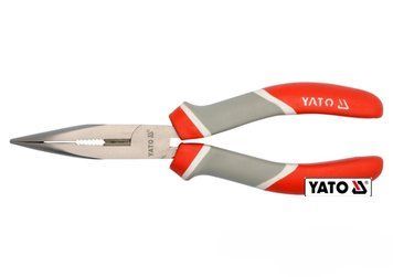 Тонкогубці нікельовані зігнуті YATO : L= 160 мм [6/60]