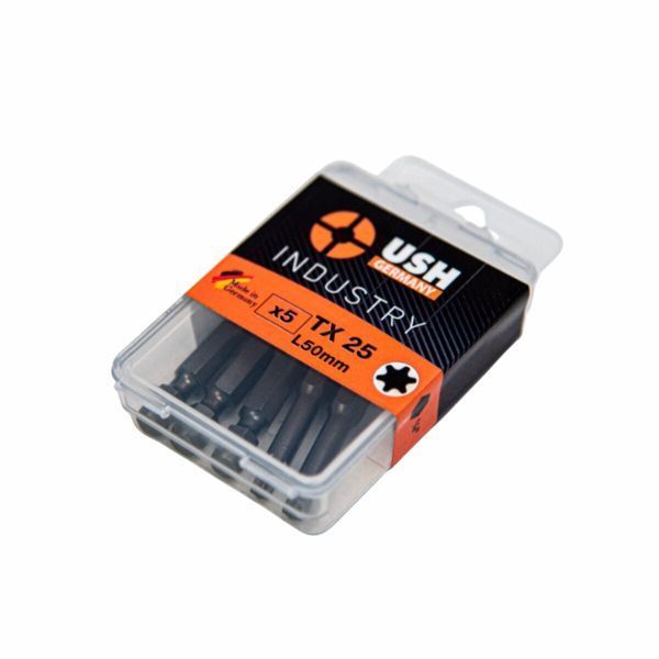 Насадка викруткова USH Industry TORX T25 x 50 мм подовжена Torsion Уп. 5 шт.